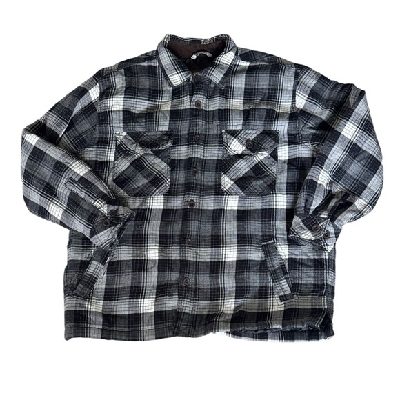 Northwest Territory Other - Northwest Territory Quilted Flannel Shirt Jacket Black Gray Plaid XL Outdoor